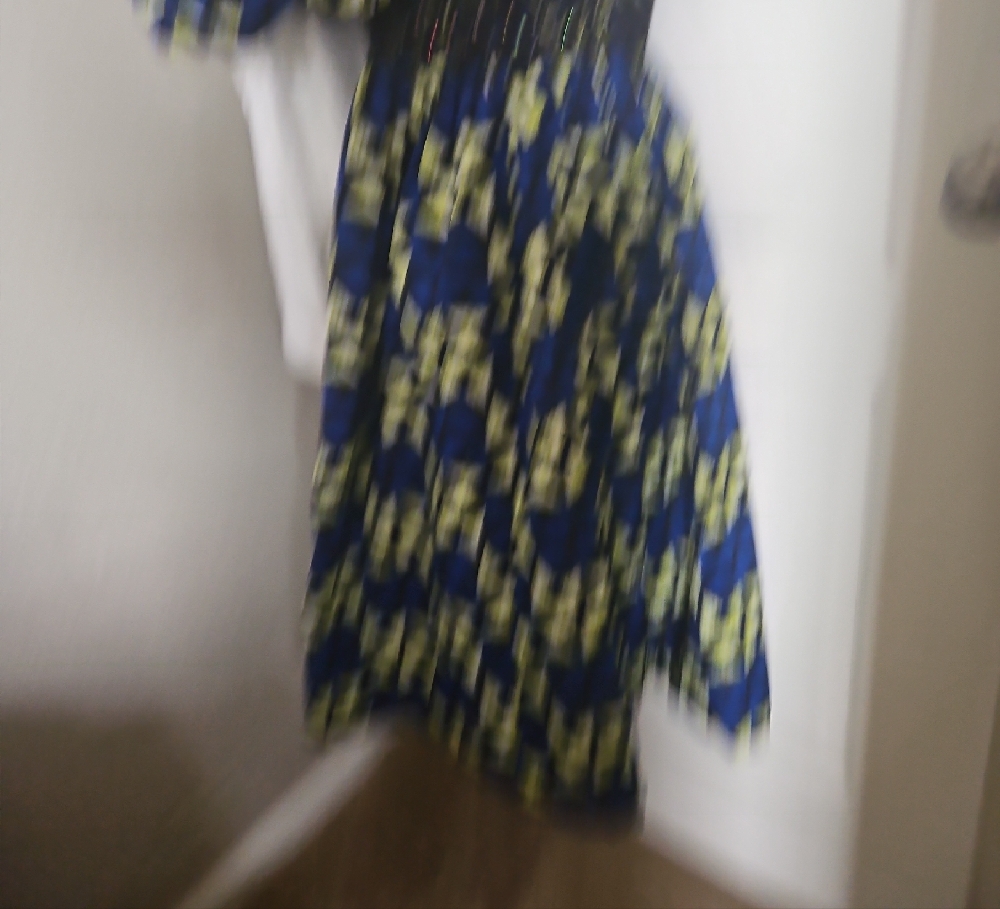 Blue and Yellow Patterned Dress